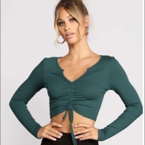 Green crop top